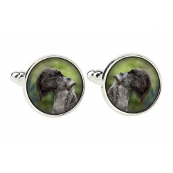 Kerry Blue Terrier. Cufflinks for dog lovers. Photo jewellery. Men's jewellery. Handmade