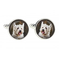 West Highland White Terrier. Cufflinks for dog lovers. Photo jewellery. Men's jewellery. Handmade