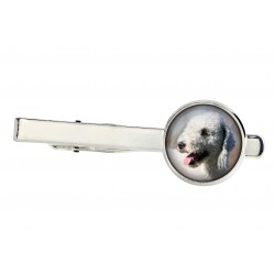 Bedlington Terrier. Tie clip for dog lovers. Photo jewellery. Men's jewellery. Handmade.