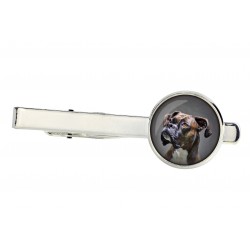 Boxer uncropped. Tie clip for dog lovers. Photo jewellery. Men's jewellery. Handmade.