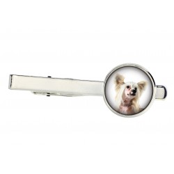 Chinese Crested Dog. Tie clip for dog lovers. Photo jewellery. Men's jewellery. Handmade.