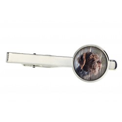 German Wirehaired Pointer. Tie clip for dog lovers. Photo jewellery. Men's jewellery. Handmade.
