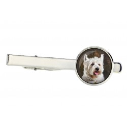 West Highland White Terrier. Tie clip for dog lovers. Photo jewellery. Men's jewellery. Handmade.