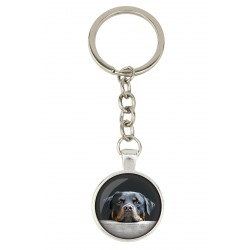Rottweiler. Keyring, keychain for dog lovers. Photo jewellery. Men's jewellery. Handmade.