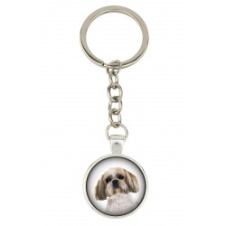 Shih Tzu. Keyring, keychain for dog lovers. Photo jewellery. Men's jewellery. Handmade.