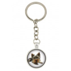 Yorkshire Terrier. Keyring, keychain for dog lovers. Photo jewellery. Men's jewellery. Handmade.