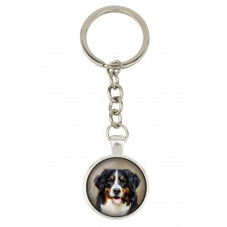 Bernese Mountain Dog. Keyring, keychain for dog lovers. Photo jewellery. Men's jewellery. Handmade.
