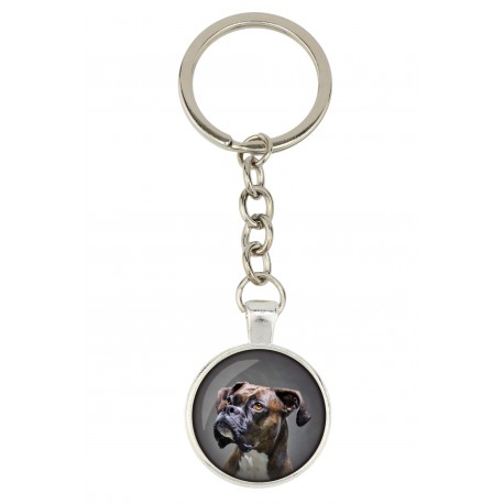 Schnauzer. Keyring, keychain for dog lovers. Photo jewellery. Men's jewellery. Handmade.