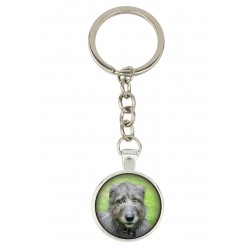 Irish Wolfhound. Keyring, keychain for dog lovers. Photo jewellery. Men's jewellery. Handmade.