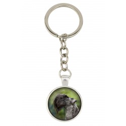 Kerry Blue Terrier. Keyring, keychain for dog lovers. Photo jewellery. Men's jewellery. Handmade.