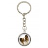 Papillon. Keyring, keychain for dog lovers. Photo jewellery. Men's jewellery. Handmade.