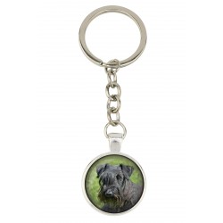 Cesky Terrier. Keyring, keychain for dog lovers. Photo jewellery. Men's jewellery. Handmade.