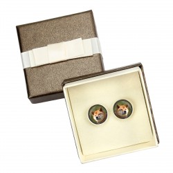 Shiba Inu. Cufflinks with box for dog lovers. Photo jewellery. Men's jewellery. Handmade