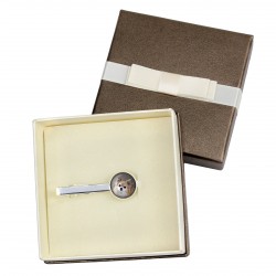 Chihuahua longhaired. Tie clip with box for dog lovers. Photo jewellery. Men's jewellery. Handmade