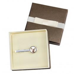 Chinese Crested Dog. Tie clip with box for dog lovers. Photo jewellery. Men's jewellery. Handmade