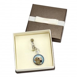 Labrador Retriever. Keyring, keychain with box for dog lovers. Photo jewellery. Men's jewellery. Handmade.