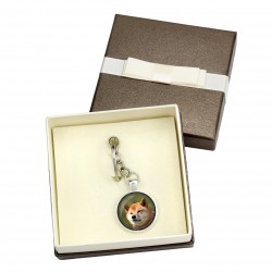 Shiba Inu. Keyring, keychain with box for dog lovers. Photo jewellery. Men's jewellery. Handmade.