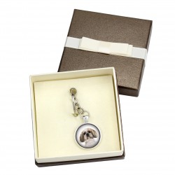 Shih Tzu. Keyring, keychain with box for dog lovers. Photo jewellery. Men's jewellery. Handmade.