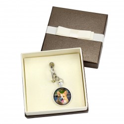 Welsh corgi cardigan. Keyring, keychain with box for dog lovers. Photo jewellery. Men's jewellery. Handmade.