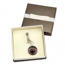 Leoneberger. Keyring, keychain with box for dog lovers. Photo jewellery. Men's jewellery. Handmade.
