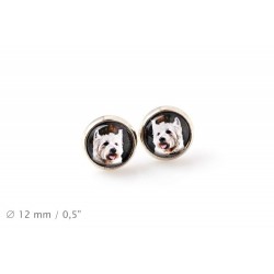 West Highland White Terrier. Pet in your ear. Earrings. Photojewelry. Handmade.