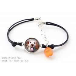 Clumber Spaniel. Bracelet for people who love dogs. Photojewelry. Handmade.