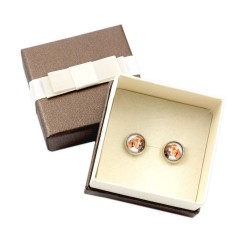 English Pointer. Pet in your ear. Earrings with box. Photojewelry. Handmade