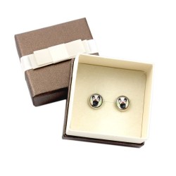 French Bulldog. Pet in your ear. Earrings with box. Photojewelry. Handmade