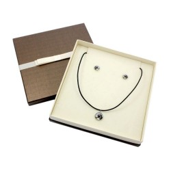 Pointer. Jewelry with box for people who love dogs. Earrings and necklace. Photojewelry.