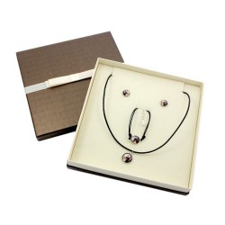 Dobermann. Schmuck mit Box für Leute, die Hunde lieben. Ohrringe, ein Armband und Halskette. Photojewelry.