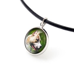 American Pit Bull Terrier . Collana, pendente per chi ama i cani. Gioielli fotografici. Fatto a mano.
