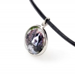 Springer anglais. Collier, pendentif pour les personnes qui aiment les chiens. Bijoux photo Fait main.