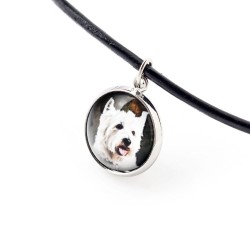 West Highland terrier. Collier, pendentif pour les personnes qui aiment les chiens. Bijoux photo Fait main.