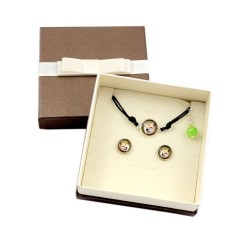Shiba Inu. Jewelry with box for people who love dogs. Earrings and bracelet. Photojewelry. Handmade.