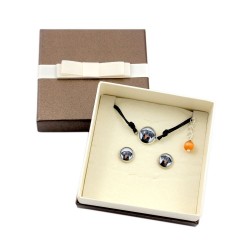 Dobermann uncropped. Jewelry with box for people who love dogs. Earrings and bracelet. Photojewelry. Handmade.