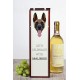 Akita - Caja de vino con una imagen de perro.