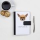 Notebook with the calendar of eco-leather with an image of a dog.