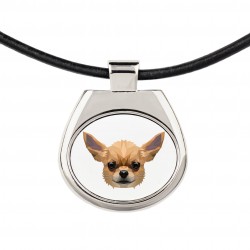 Un collar con un perro Chihuahueño. Una nueva colección con el perro geométrico