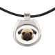 A necklace with a Pug dog. A new collection with the geometric dog