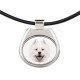 A necklace with a Samoyed dog. A new collection with the geometric dog