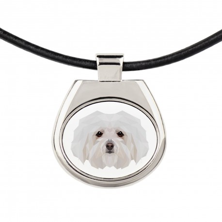 A necklace with a dog. A new collection with the geometric dog