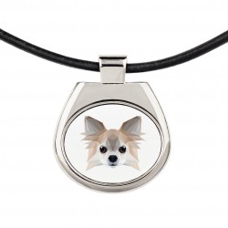 A necklace with a Chihuahua 2 dog. A new collection with the geometric dog