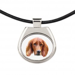 Un collar con un perro Setter. Una nueva colección con el perro geométrico