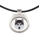 Halskette mit Siberian Husky. Neue Kollektion mit geometrischem Hund