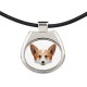 Un collar con un perro Welsh corgi cardigan. Una nueva colección con el perro geométrico
