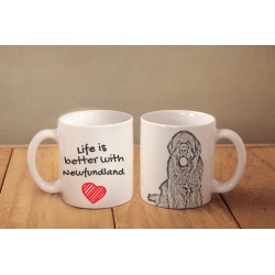 Newfoundland - a mug with a dog. "Life is better ...". High quality ceramic mug.