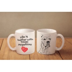 Dogue argentin - une tasse avec un chien. "Life is better". De haute qualité tasse en céramique.