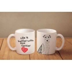 Fox-terrier - une tasse avec un chien. "Life is better". De haute qualité tasse en céramique.