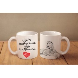 Levriero irlandese - una tazza con un cane. "Life is better ...". Di alta qualità tazza di ceramica.