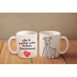 Petit lévrier italien - une tasse avec un chien. "Life is better". De haute qualité tasse en céramique.
